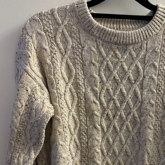 J. Crew Factory Textured Knit Sweater in Beige Speckled - Picture 3 of 5